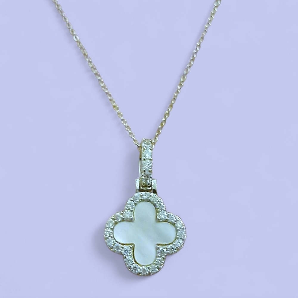 925 Moissanite Mother Of Pearl Necklace